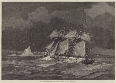 The Arctic Expeditions, the Pandora beating up for Carey Islands by Walter William May